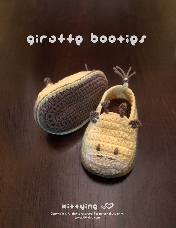 Giraffe Baby Booties Crochet Pattern 