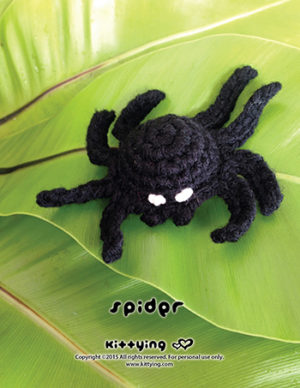 Halloween Spider Amigurumi Crochet PATTERN by Crochet Pattern Kittying from Kittying.com